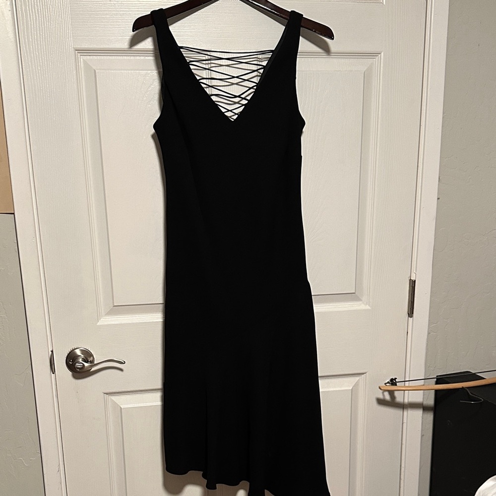 Jones Wear Black Backless Dress with Crisscross Detail vintage 10